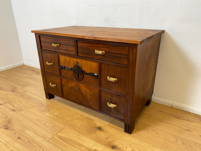 WMK I Nordische antike Kommode aus vollem Holz mit Schubladen & Originalgriffen I Schrank Anrichte Schubladenkommode Wäschekommode Sideboard Wickelkommode Jugendstil Art Deco Vintage Berlin Hof Trier