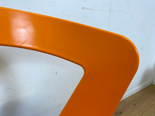 Oranger stapelbarer Stuhl Ibis von Metalmobil Arrredo aus Kunststoff I Stapelstuhl Stapelstühle Plastikstuhl Küchenstuhl Balkonstuhl Konferenzstuhl Bistrostuhl Gastro Space Age Stil I