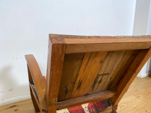 Boatwood by WMK I Besonderer Relax Sessel aus altem Bootsholz, ein handgefertigtes Unikat aus massivem Teakholz I Holzsessel Balkonsessel Gartenstuhl Gartensessel Gastro Gartenmöbel Balkonmöbel Boot
