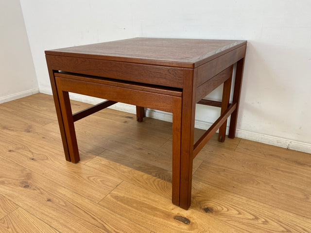 WMK I Stilvoller skandinavischer Mid-Century 2-in-1 Designer Couchtisch von Borge Mogensen für Fredericia Stolefabrik aus Teakholz I Wohnzimmertisch Satztisch Beistelltisch Danish Design Teak Vintage