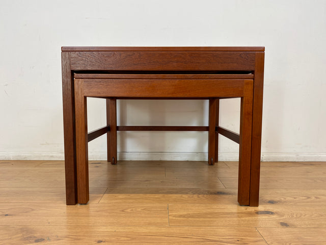 WMK I Stilvoller skandinavischer Mid-Century 2-in-1 Designer Couchtisch von Borge Mogensen für Fredericia Stolefabrik aus Teakholz I Wohnzimmertisch Satztisch Beistelltisch Danish Design Teak Vintage