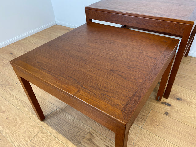 WMK I Stilvoller skandinavischer Mid-Century 2-in-1 Designer Couchtisch von Borge Mogensen für Fredericia Stolefabrik aus Teakholz I Wohnzimmertisch Satztisch Beistelltisch Danish Design Teak Vintage