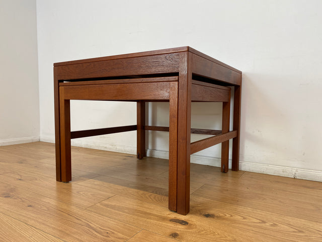 WMK I Stilvoller skandinavischer Mid-Century 2-in-1 Designer Couchtisch von Borge Mogensen für Fredericia Stolefabrik aus Teakholz I Wohnzimmertisch Satztisch Beistelltisch Danish Design Teak Vintage