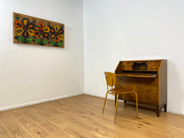 WMK I Sehr schöner skandinavischer Mid-Century Sekretär aus vollem Holz mit Schubladen und fester Schreibplatte I Schreibschrank Desk Schreibtisch Kommode Schubladenkommode Vintage Berlin Köln München