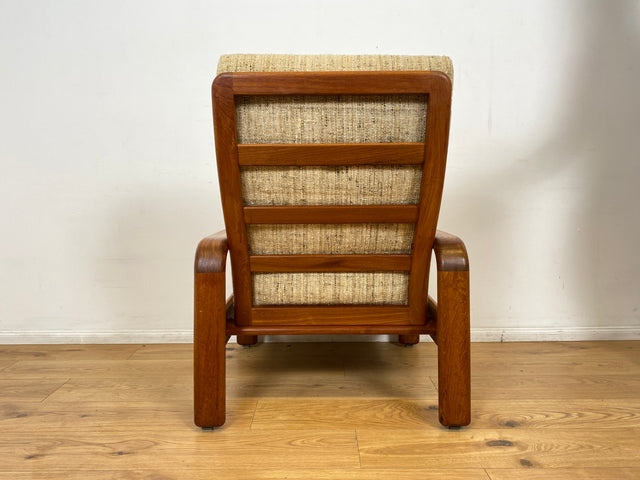 WMK I 1/2 Rarer skandinavischer Designer Sessel von HS Design, Teakholz Rahmen und feiner Wollbezug I Hochlehner Lesesessel Relax Armchair Teak Danish Design Mid-Century Vintage Berlin Hamburg München