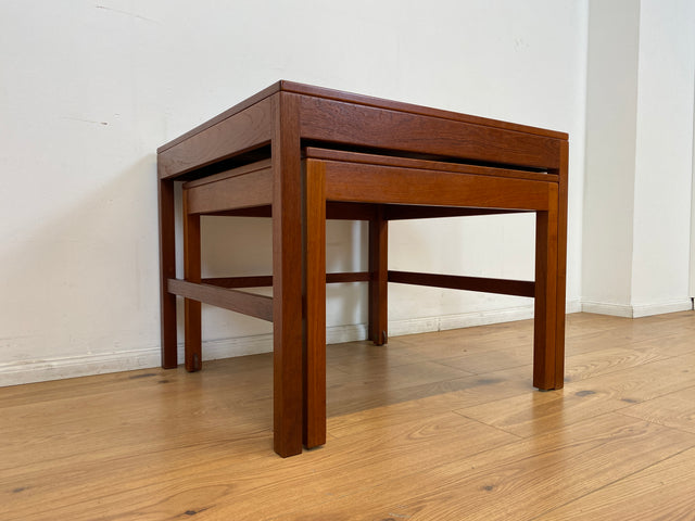 WMK I Stilvoller skandinavischer Mid-Century 2-in-1 Designer Couchtisch von Borge Mogensen für Fredericia Stolefabrik aus Teakholz I Wohnzimmertisch Satztisch Beistelltisch Danish Design Teak Vintage
