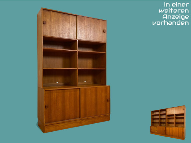 WMK I Stilvolles skandinavisches Designer Bücherregal von Domino Møbler in Teakholz mit verstellbaren Regalböden I Regal Holzregal Regalwand Bücherschrank Danish Design Mid-Century Vintage Teak Berlin