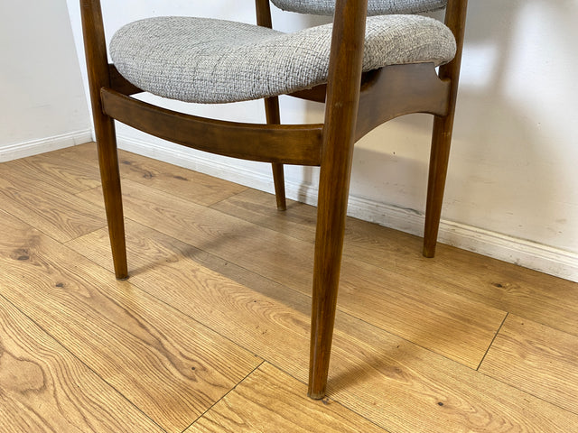 WMK I Skandinavischer Mid-Century Designer Sessel von Ejnar Larsen & Aksel Bender für Fritz Hansen mit Wollbezug & Teakholz Rahmen I Armlehnstuhl Armchair Stuhl Schreibtisch Danish Design Vintage Teak