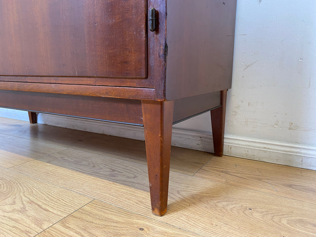 WMK I Schöner skandinavischer Mid-Century Bücherschrank mit ausziehbarer Schreibfläche und Geheimfach I Sekretär Schreibtisch Regal Bücherregal Highboard Kommode Vintage 60er Berlin Hannover Leipzig