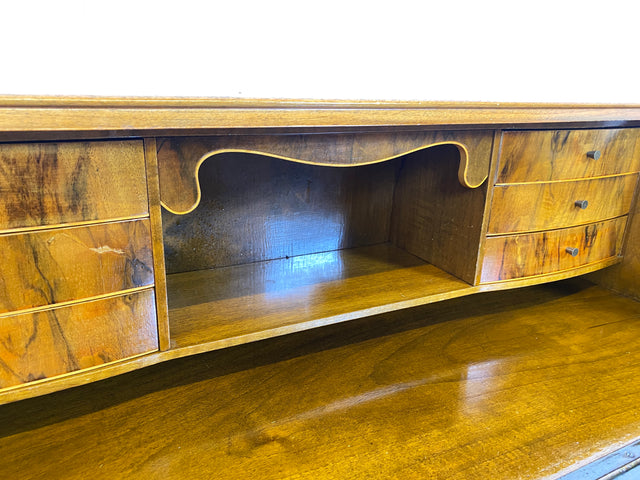 WMK I Sehr schöner skandinavischer Mid-Century Sekretär aus vollem Holz mit Schubladen und fester Schreibplatte I Schreibschrank Desk Schreibtisch Kommode Schubladenkommode Vintage Berlin Köln München