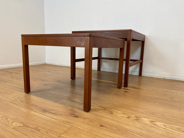 WMK I Stilvoller skandinavischer Mid-Century 2-in-1 Designer Couchtisch von Borge Mogensen für Fredericia Stolefabrik aus Teakholz I Wohnzimmertisch Satztisch Beistelltisch Danish Design Teak Vintage