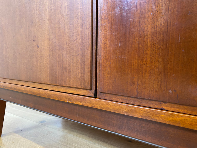 WMK I Schöner skandinavischer Mid-Century Bücherschrank mit ausziehbarer Schreibfläche und Geheimfach I Sekretär Schreibtisch Regal Bücherregal Highboard Kommode Vintage 60er Berlin Hannover Leipzig