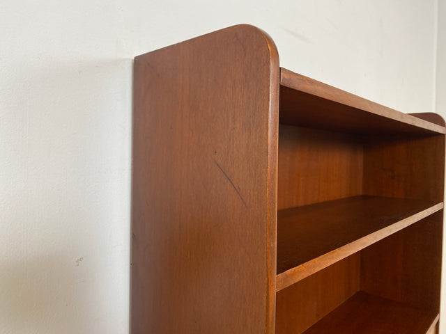 WMK I Schöner skandinavischer Mid-Century Bücherschrank mit ausziehbarer Schreibfläche und Geheimfach I Sekretär Schreibtisch Regal Bücherregal Highboard Kommode Vintage 60er Berlin Hannover Leipzig