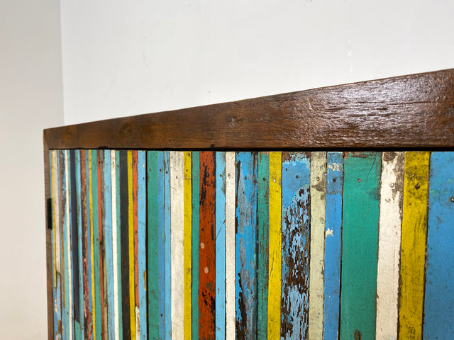 Boatwood by WMK I Sehr schöner Schrank aus altem Bootsholz I handgefertigtes Unikat I Teakholz massiv I Highboard Kleiderschrank Wäscheschrank Sideboard Kommode Schuhschrank Berlin Ulm