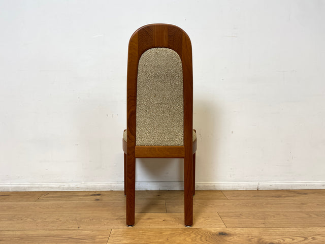 WMK I Set aus 4 hochwertigen skandinavischen Designer Stühlen I Holstebro Møbelfabrik I Teakholz I naturbeiger Originalbezug I Dining Chairs Armlehnen Esszimmer Danish Design Mid-Century Vintage Teak