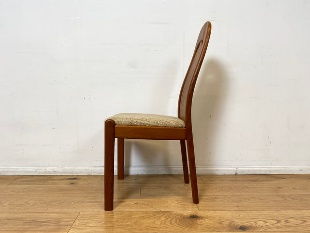 WMK I Set aus 6 hochwertigen skandinavischen Designer Stühlen I EMC Furniture I Teakholz massiv I naturbeiger Originalbezug I Dining Chairs Armlehnen Esszimmer Danish Design Mid-Century Vintage Teak