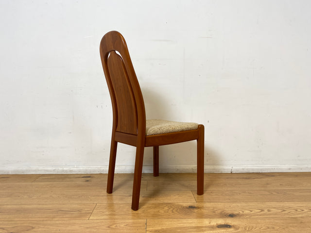 WMK I Set aus 6 hochwertigen skandinavischen Designer Stühlen I EMC Furniture I Teakholz massiv I naturbeiger Originalbezug I Dining Chairs Armlehnen Esszimmer Danish Design Mid-Century Vintage Teak