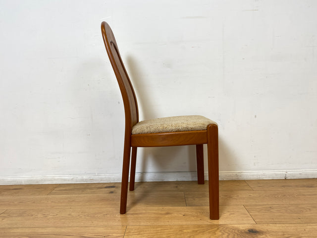 WMK I Set aus 6 hochwertigen skandinavischen Designer Stühlen I EMC Furniture I Teakholz massiv I naturbeiger Originalbezug I Dining Chairs Armlehnen Esszimmer Danish Design Mid-Century Vintage Teak