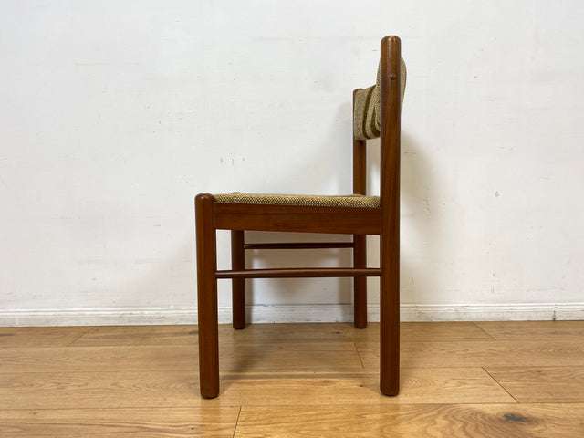 WMK I Set aus 6 stilvollen skandinavischen Mid-Century Designer Stühlen von Farstrup I Teakholz Rahmen & Wollbezug I Stühle Chairs Esszimmer Küchen Holz Danish Design Vintage Berlin Leipzig Rostock