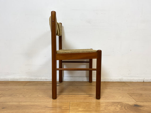 WMK I Set aus 6 stilvollen skandinavischen Mid-Century Designer Stühlen von Farstrup I Teakholz Rahmen & Wollbezug I Stühle Chairs Esszimmer Küchen Holz Danish Design Vintage Berlin Leipzig Rostock