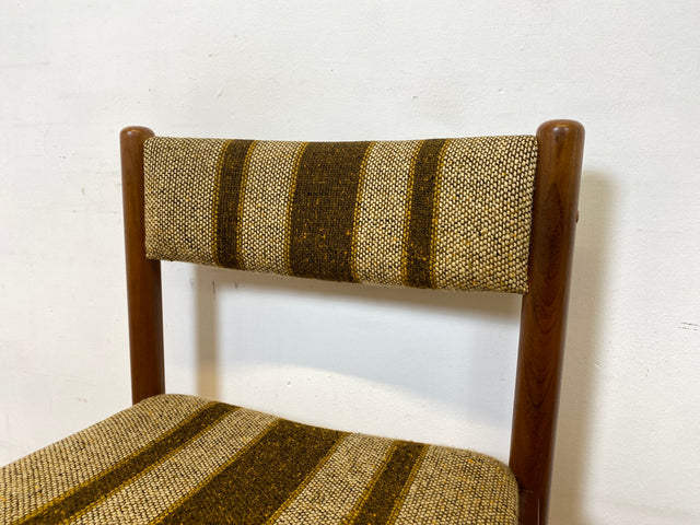 WMK I Set aus 6 stilvollen skandinavischen Mid-Century Designer Stühlen von Farstrup I Teakholz Rahmen & Wollbezug I Stühle Chairs Esszimmer Küchen Holz Danish Design Vintage Berlin Leipzig Rostock