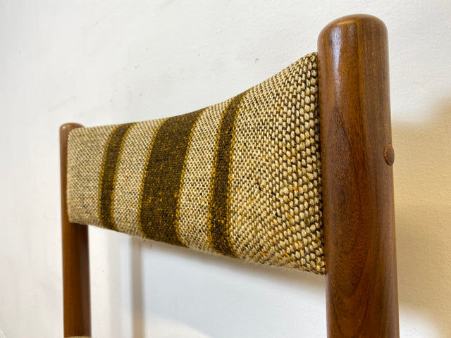 WMK I Set aus 6 stilvollen skandinavischen Mid-Century Designer Stühlen von Farstrup I Teakholz Rahmen & Wollbezug I Stühle Chairs Esszimmer Küchen Holz Danish Design Vintage Berlin Leipzig Rostock