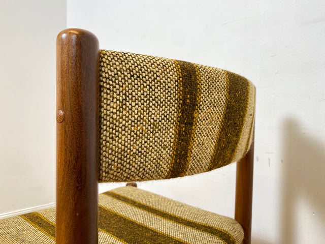 WMK I Set aus 6 stilvollen skandinavischen Mid-Century Designer Stühlen von Farstrup I Teakholz Rahmen & Wollbezug I Stühle Chairs Esszimmer Küchen Holz Danish Design Vintage Berlin Leipzig Rostock