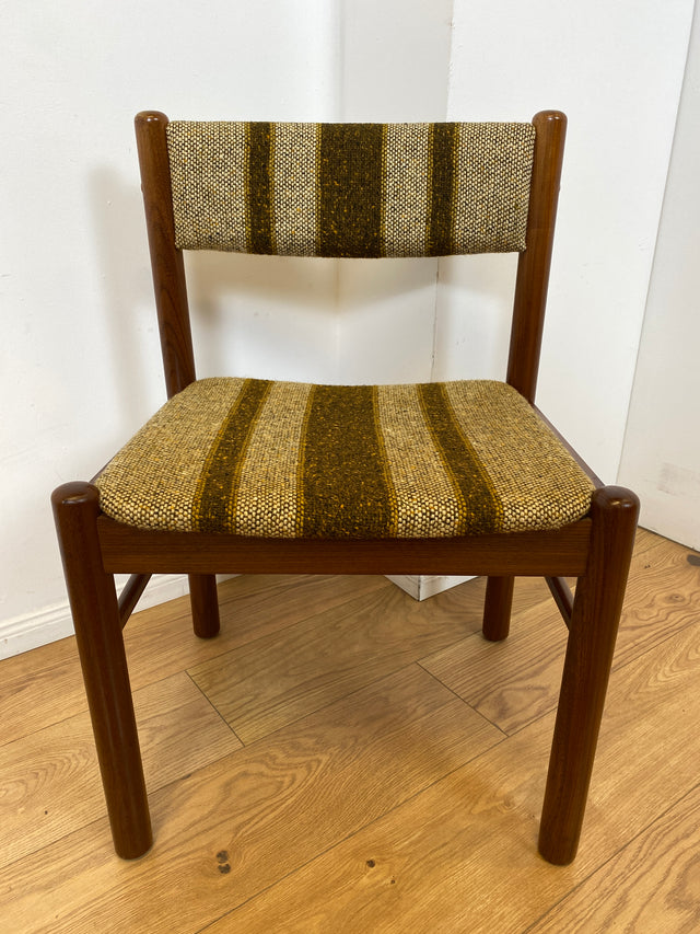 WMK I Set aus 6 stilvollen skandinavischen Mid-Century Designer Stühlen von Farstrup I Teakholz Rahmen & Wollbezug I Stühle Chairs Esszimmer Küchen Holz Danish Design Vintage Berlin Leipzig Rostock