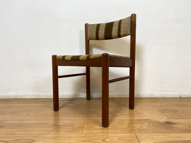 WMK I Set aus 6 stilvollen skandinavischen Mid-Century Designer Stühlen von Farstrup I Teakholz Rahmen & Wollbezug I Stühle Chairs Esszimmer Küchen Holz Danish Design Vintage Berlin Leipzig Rostock