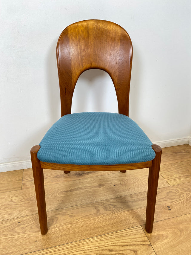 WMK # Set aus 6 raren & sehr gut erhaltenen skandinavischen Designerstühlen by John Mortensen for Koefoed Hornslet aus Teakholz # Stühle Esszimmerstühle Dining Chairs Danish Design Mid-Century Vintage