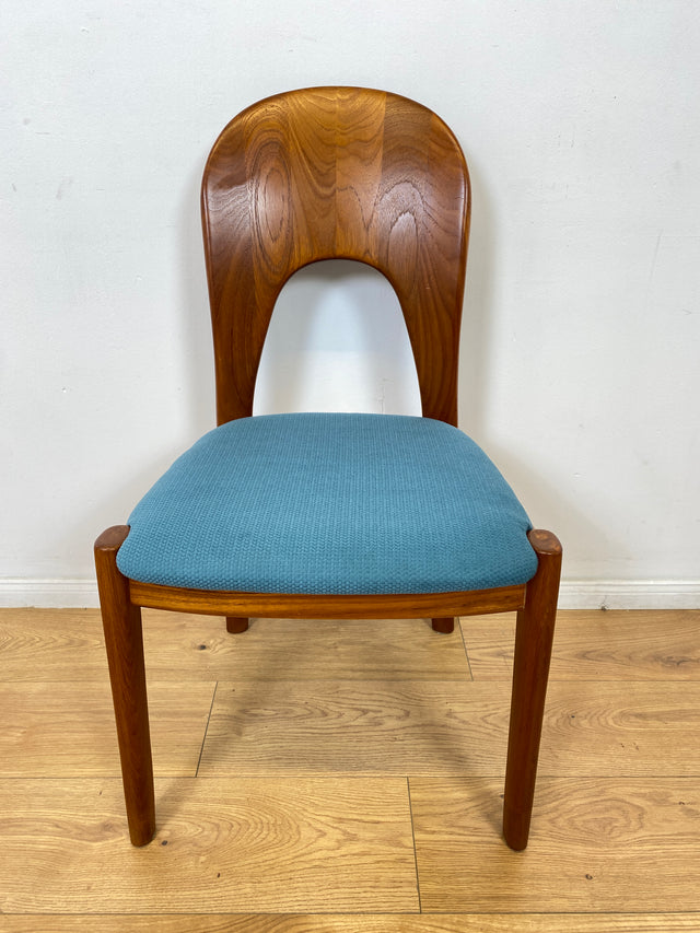 WMK # Set aus 6 raren & sehr gut erhaltenen skandinavischen Designerstühlen by John Mortensen for Koefoed Hornslet aus Teakholz # Stühle Esszimmerstühle Dining Chairs Danish Design Mid-Century Vintage