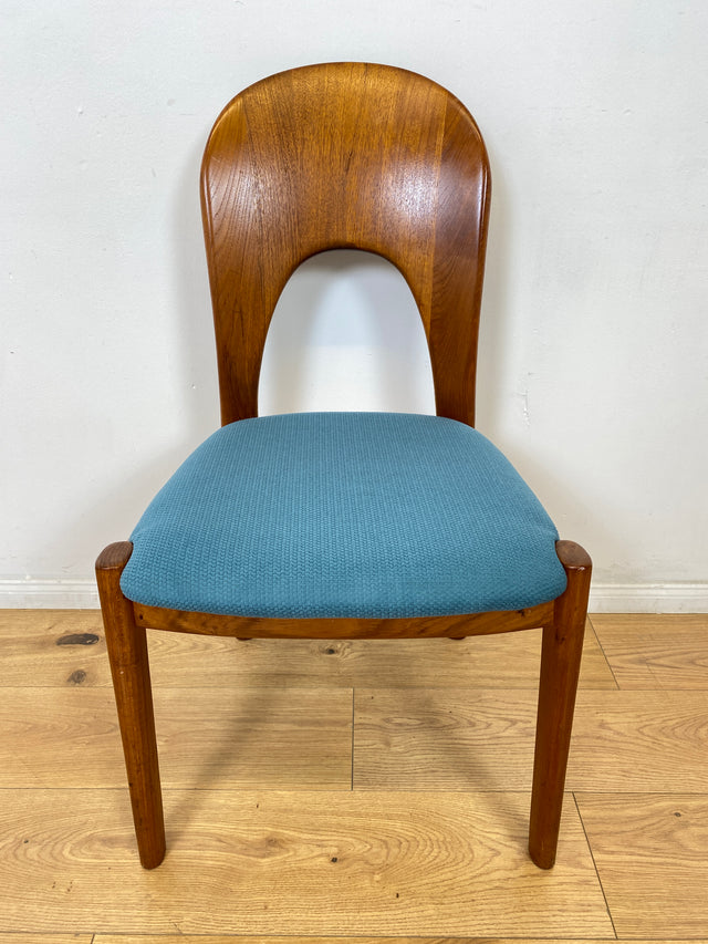 WMK # Set aus 6 raren & sehr gut erhaltenen skandinavischen Designerstühlen by John Mortensen for Koefoed Hornslet aus Teakholz # Stühle Esszimmerstühle Dining Chairs Danish Design Mid-Century Vintage