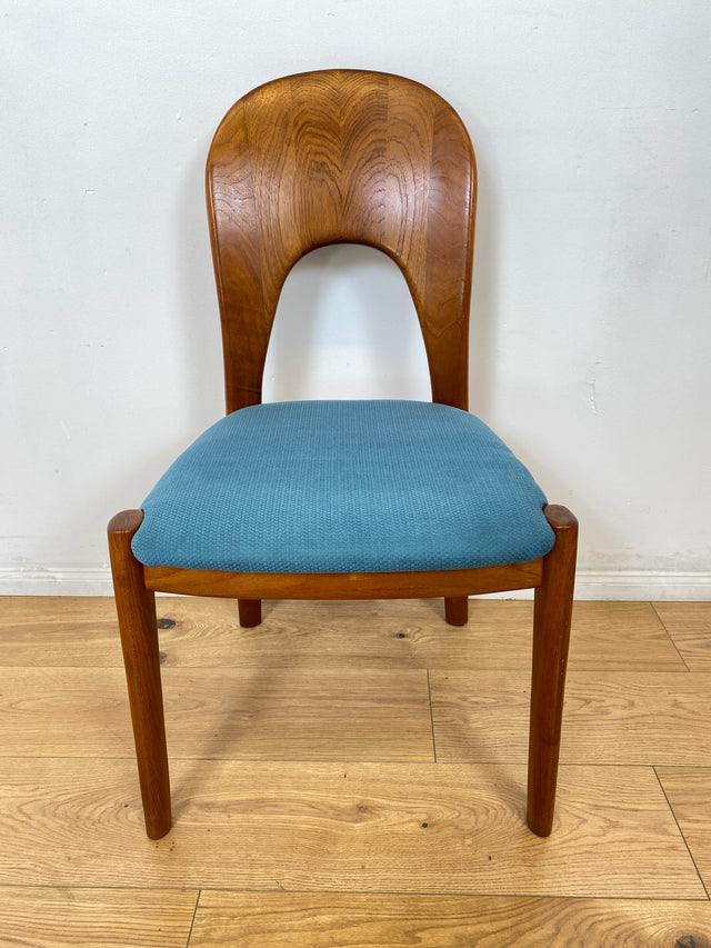 WMK # Set aus 6 raren & sehr gut erhaltenen skandinavischen Designerstühlen by John Mortensen for Koefoed Hornslet aus Teakholz # Stühle Esszimmerstühle Dining Chairs Danish Design Mid-Century Vintage