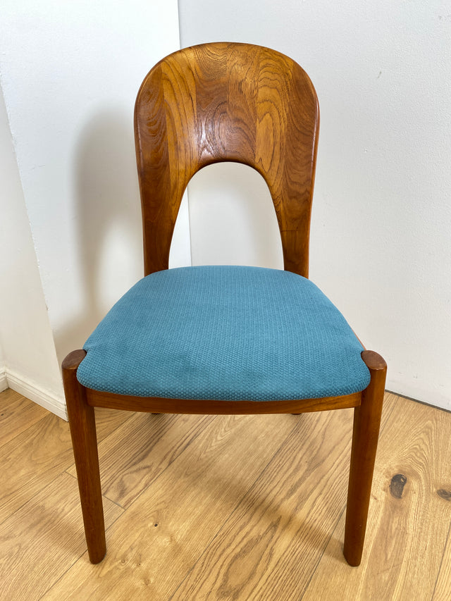 WMK # Set aus 6 raren & sehr gut erhaltenen skandinavischen Designerstühlen by John Mortensen for Koefoed Hornslet aus Teakholz # Stühle Esszimmerstühle Dining Chairs Danish Design Mid-Century Vintage