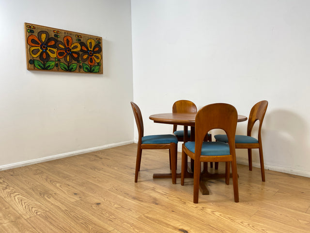 WMK # Set aus 6 raren & sehr gut erhaltenen skandinavischen Designerstühlen by John Mortensen for Koefoed Hornslet aus Teakholz # Stühle Esszimmerstühle Dining Chairs Danish Design Mid-Century Vintage