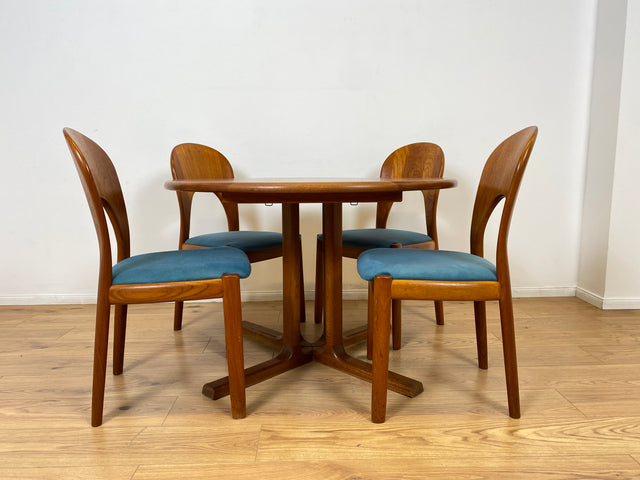 WMK # Set aus 6 raren & sehr gut erhaltenen skandinavischen Designerstühlen by John Mortensen for Koefoed Hornslet aus Teakholz # Stühle Esszimmerstühle Dining Chairs Danish Design Mid-Century Vintage