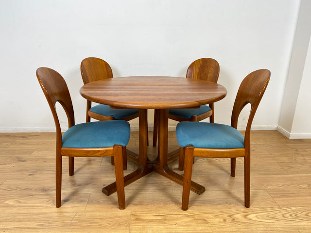 WMK # Set aus 6 raren & sehr gut erhaltenen skandinavischen Designerstühlen by John Mortensen for Koefoed Hornslet aus Teakholz # Stühle Esszimmerstühle Dining Chairs Danish Design Mid-Century Vintage