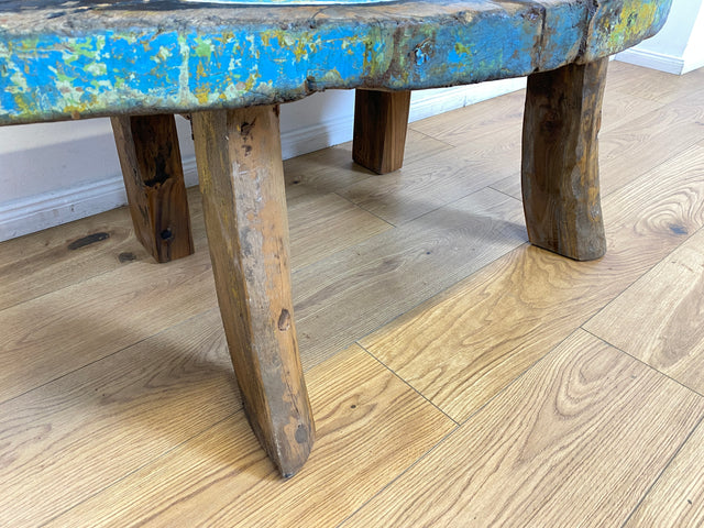 Boatwood by WMK # Einzigartige Sitzbank aus altem Bootsholz, ein handgefertigtes Unikat aus massivem Teakholz, Outdoor geeignet # Bank Holzbank Küchenbank Gartenbank Bench Gartenmöbel Balkonmöbel Teak