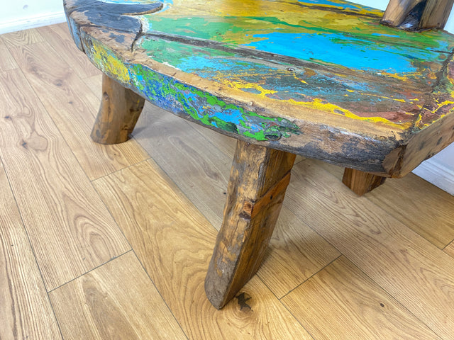 Boatwood by WMK # Einzigartige Sitzbank aus altem Bootsholz, ein handgefertigtes Unikat aus massivem Teakholz, Outdoor geeignet # Bank Holzbank Küchenbank Gartenbank Bench Gartenmöbel Balkonmöbel Teak