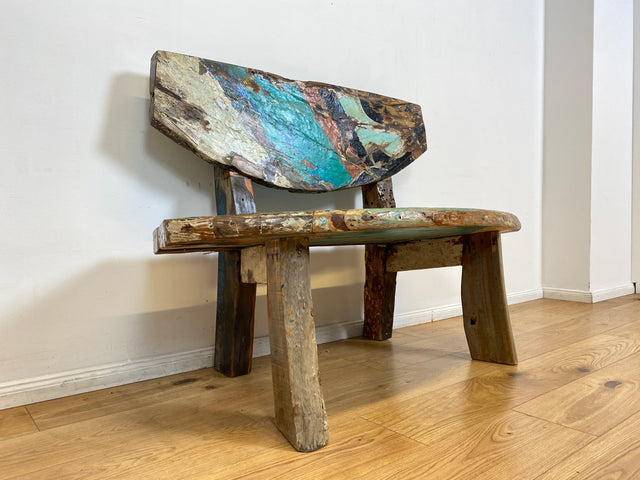 Boatwood by WMK I Einzigartige Sitzbank handgefertigt aus altem Bootsholz I Ein Unikat aus Teakholz massiv I Couch Bank Holzbank Bench Küchenbank Gartenmöbel Bootsmöbel Balkonmöbel Berlin Kiel Hamburg
