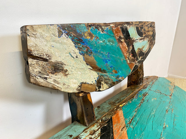Boatwood by WMK I Einzigartige Sitzbank handgefertigt aus altem Bootsholz I Ein Unikat aus Teakholz massiv I Couch Bank Holzbank Bench Küchenbank Gartenmöbel Bootsmöbel Balkonmöbel Berlin Kiel Hamburg