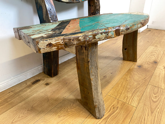 Boatwood by WMK I Einzigartige Sitzbank handgefertigt aus altem Bootsholz I Ein Unikat aus Teakholz massiv I Couch Bank Holzbank Bench Küchenbank Gartenmöbel Bootsmöbel Balkonmöbel Berlin Kiel Hamburg