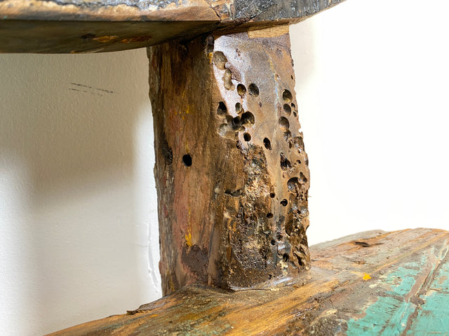 Boatwood by WMK I Einzigartige Sitzbank handgefertigt aus altem Bootsholz I Ein Unikat aus Teakholz massiv I Couch Bank Holzbank Bench Küchenbank Gartenmöbel Bootsmöbel Balkonmöbel Berlin Kiel Hamburg