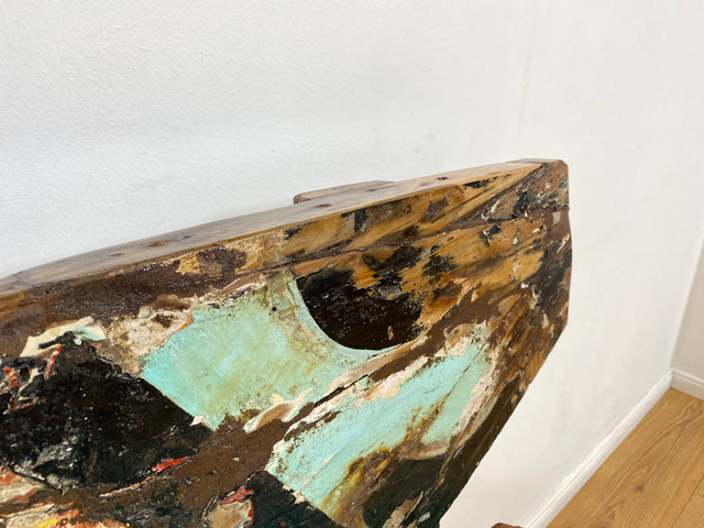 Boatwood by WMK I Einzigartige Sitzbank handgefertigt aus altem Bootsholz I Ein Unikat aus Teakholz massiv I Couch Bank Holzbank Bench Küchenbank Gartenmöbel Bootsmöbel Balkonmöbel Berlin Kiel Hamburg