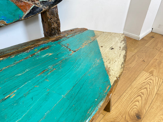 Boatwood by WMK I Einzigartige Sitzbank handgefertigt aus altem Bootsholz I Ein Unikat aus Teakholz massiv I Couch Bank Holzbank Bench Küchenbank Gartenmöbel Bootsmöbel Balkonmöbel Berlin Kiel Hamburg