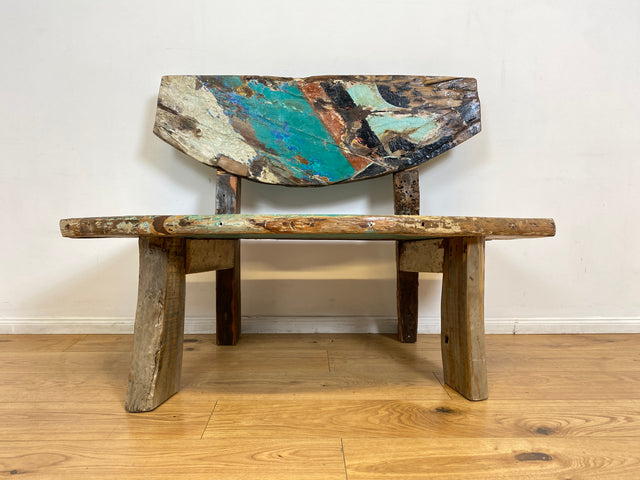 Boatwood by WMK I Einzigartige Sitzbank handgefertigt aus altem Bootsholz I Ein Unikat aus Teakholz massiv I Couch Bank Holzbank Bench Küchenbank Gartenmöbel Bootsmöbel Balkonmöbel Berlin Kiel Hamburg