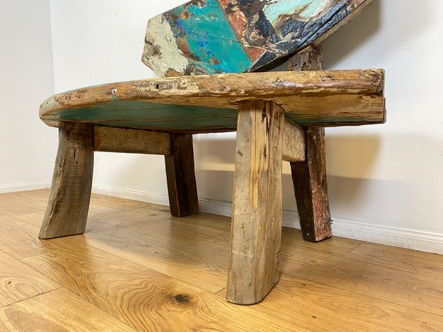 Boatwood by WMK I Einzigartige Sitzbank handgefertigt aus altem Bootsholz I Ein Unikat aus Teakholz massiv I Couch Bank Holzbank Bench Küchenbank Gartenmöbel Bootsmöbel Balkonmöbel Berlin Kiel Hamburg
