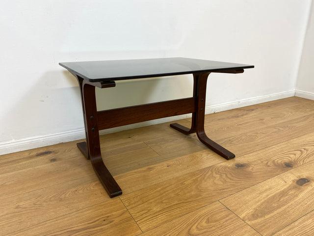 WMK # Zeitlos schöner & sehr gut erhaltener skandinavischer Designer Couchtisch Siesta by Ingmar Relling for Westnofa m. Rauchglasplatte # Glastisch Coffee Side Table Beistelltisch Mid-Century Vintage