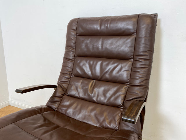 WMK I Skandinavischer Designer Sessel von Miljo Range für Farstrup Møbler mit Echtleder Bezug & Bugholz Rahmen I Armchair Lesesessel Freischwinger Relax Leder Leather Danish Design Mid-Century Vintage