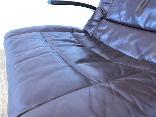 WMK I Skandinavischer Designer Sessel von Miljo Range für Farstrup Møbler mit Echtleder Bezug & Bugholz Rahmen I Armchair Lesesessel Freischwinger Relax Leder Leather Danish Design Mid-Century Vintage